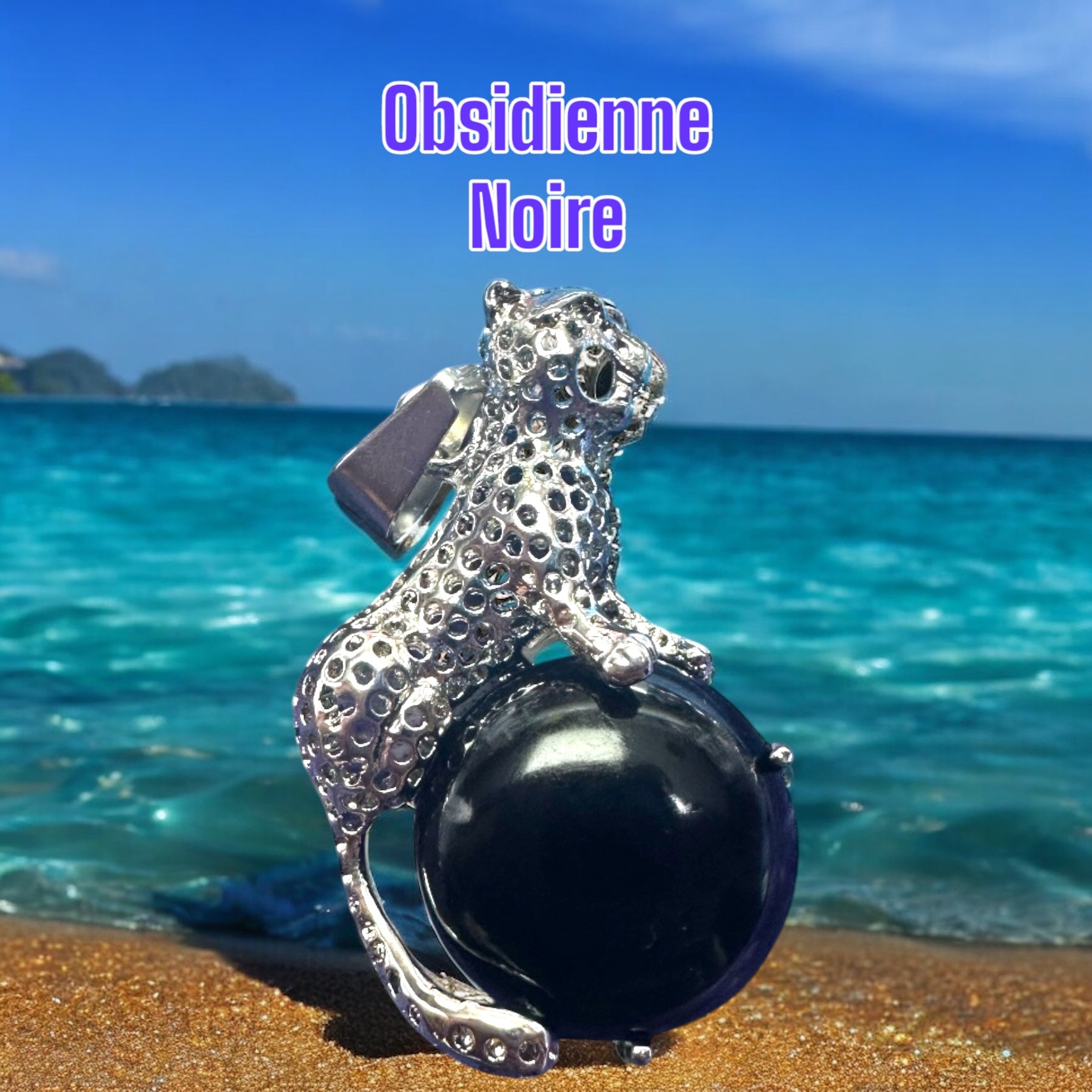 🐆 Pendentif Léopard en pierres naturelles – Bijou spirituel