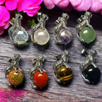🐆 Pendentif Léopard en pierres naturelles – Bijou spirituel