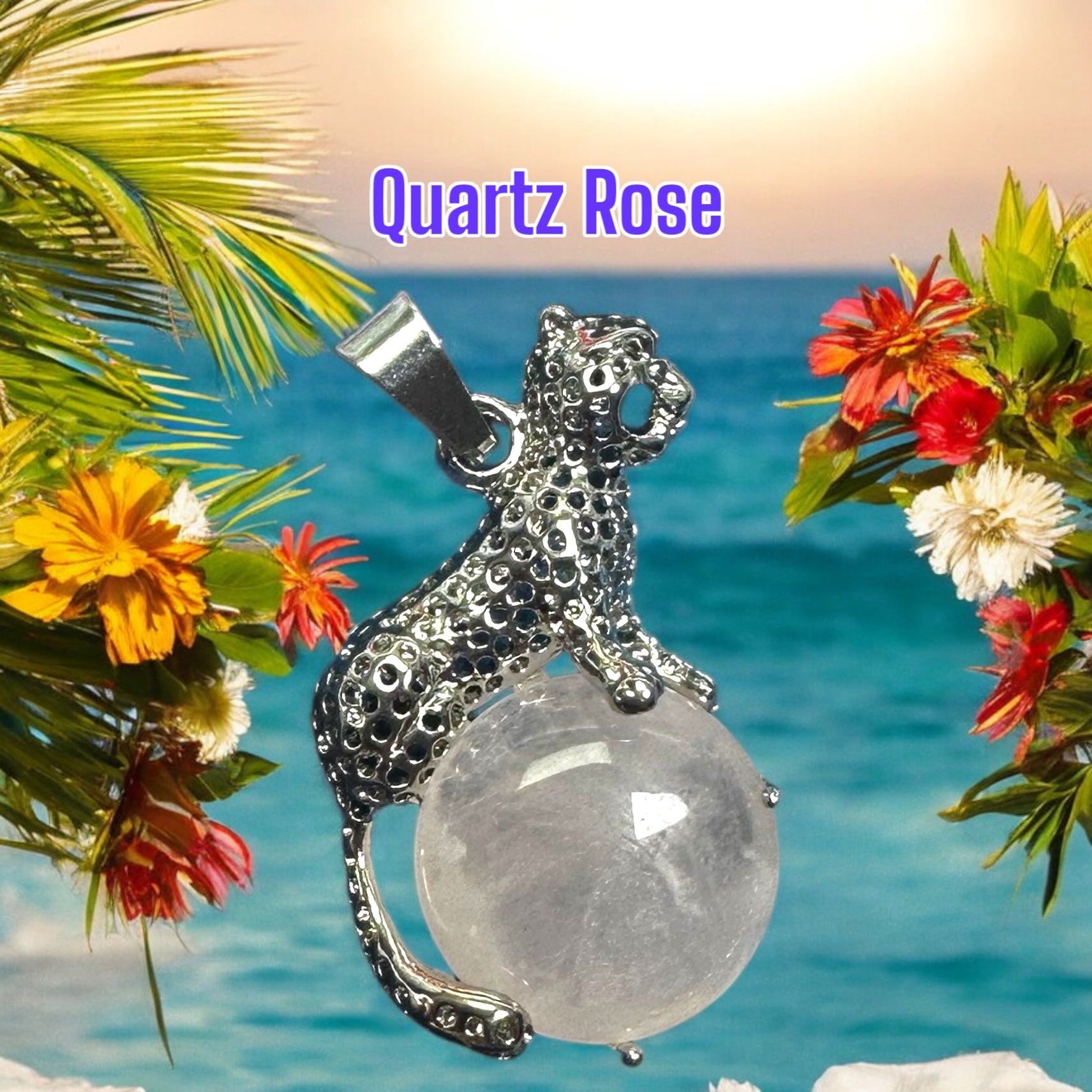 🐆 Pendentif Léopard en pierres naturelles – Bijou spirituel