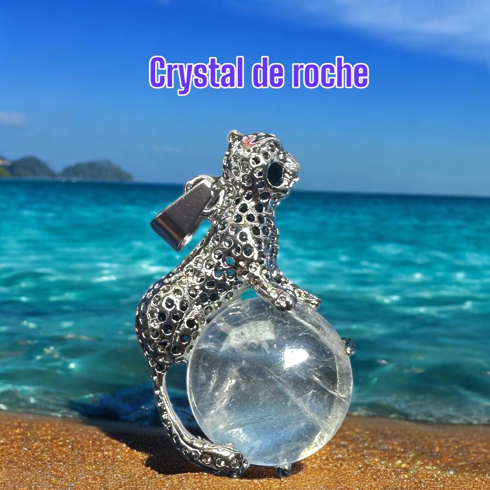 🐆 Pendentif Léopard en pierres naturelles – Bijou spirituel