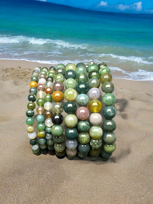 Bracelet en Agate Indienne - Stabilité Émotionnelle Ancrage & Apaisement