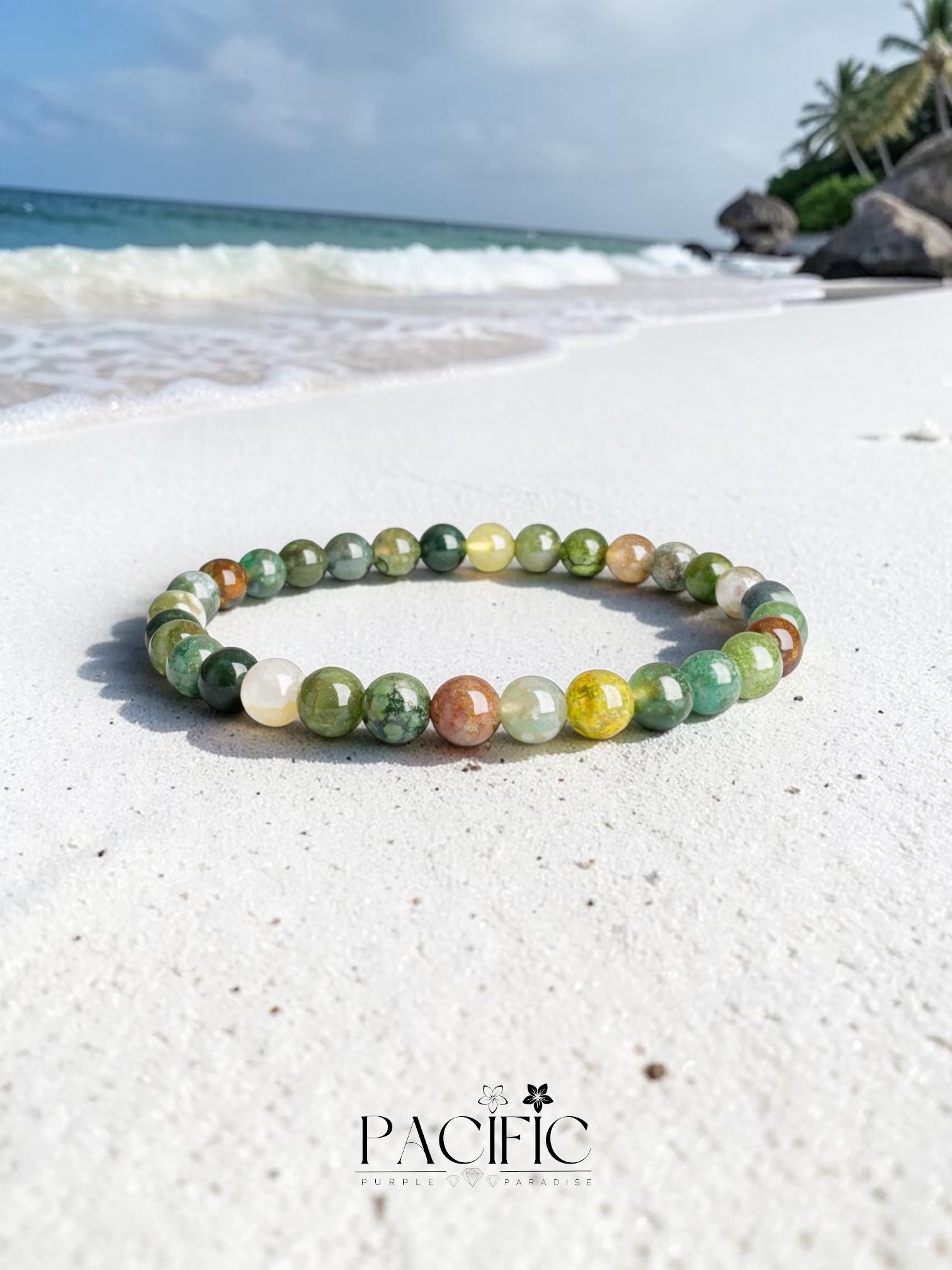 Indian Agate Bracelet - Emotional Stability Grounding & Soothing