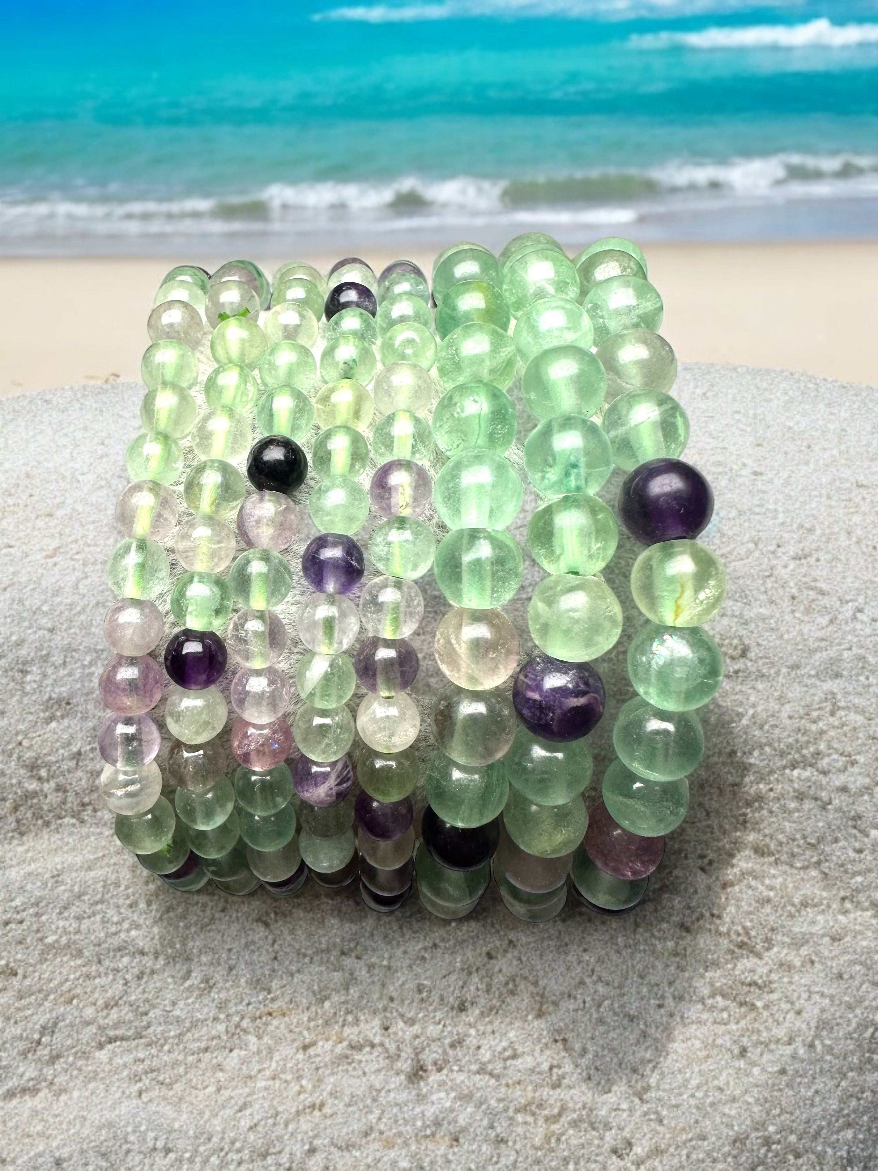 Green and Purple Fluorite Bracelet 🌈 Serenity & Emotional Balance