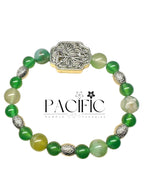 Bracelet en Agate Fleur de Cerisier Verte — Harmonie, Douceur et Protection Naturelle