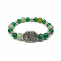 Bracelet en Agate Fleur de Cerisier Verte — Harmonie, Douceur et Protection Naturelle