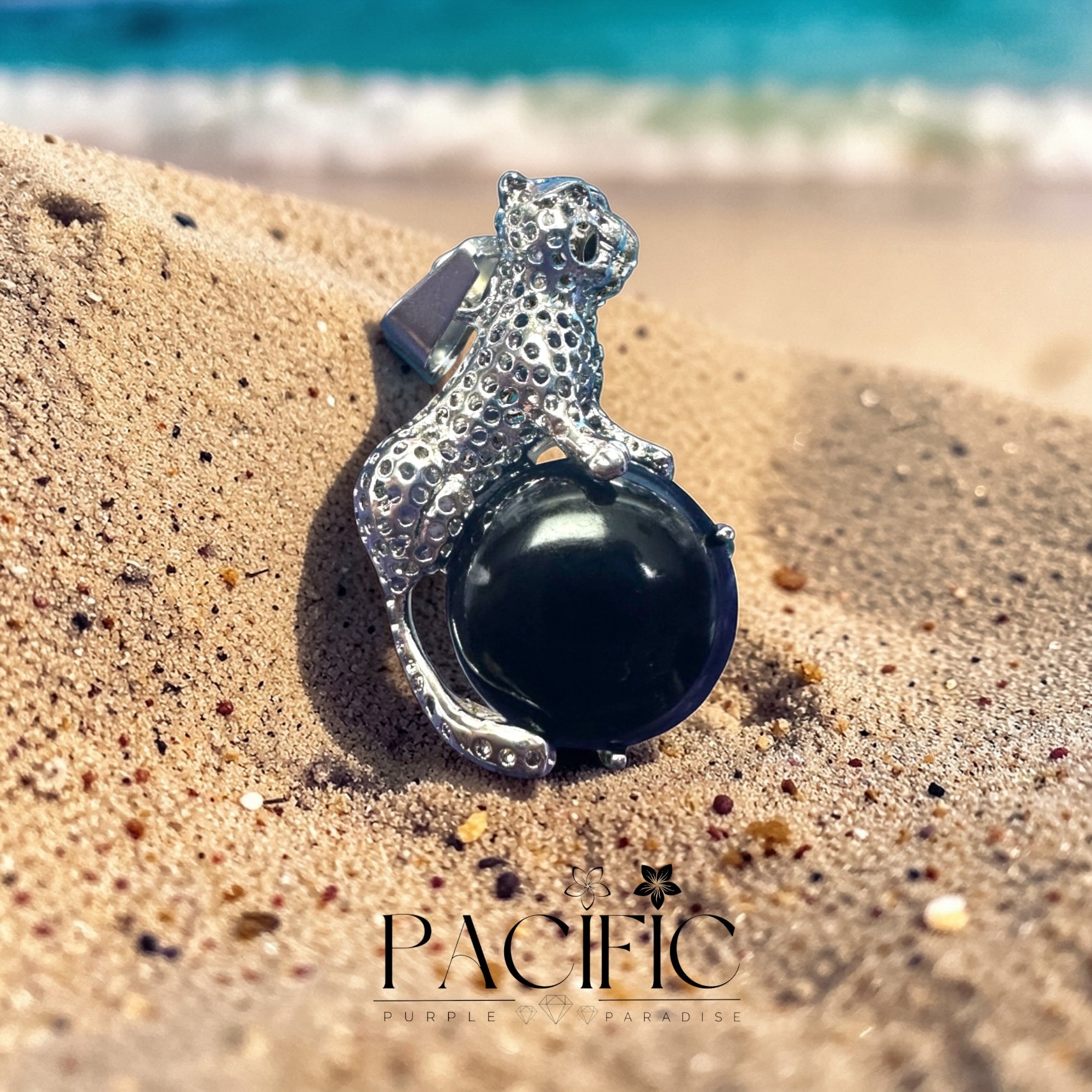 🐆 Pendentif Léopard en pierres naturelles – Bijou spirituel