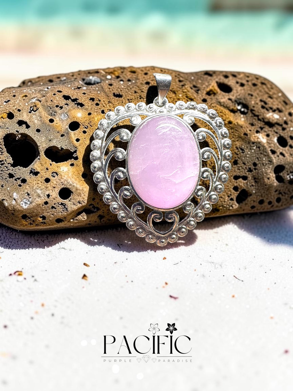 Pendentif Love en Kunzite, apaisement, Amour et Douceur