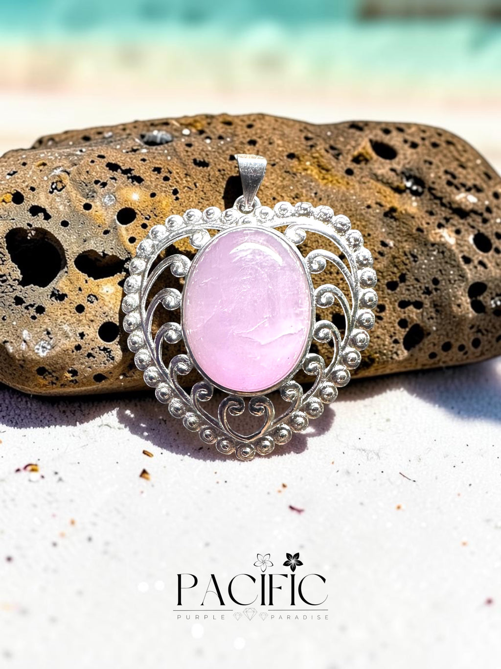 Pendentif Love en Kunzite, apaisement, Amour et Douceur