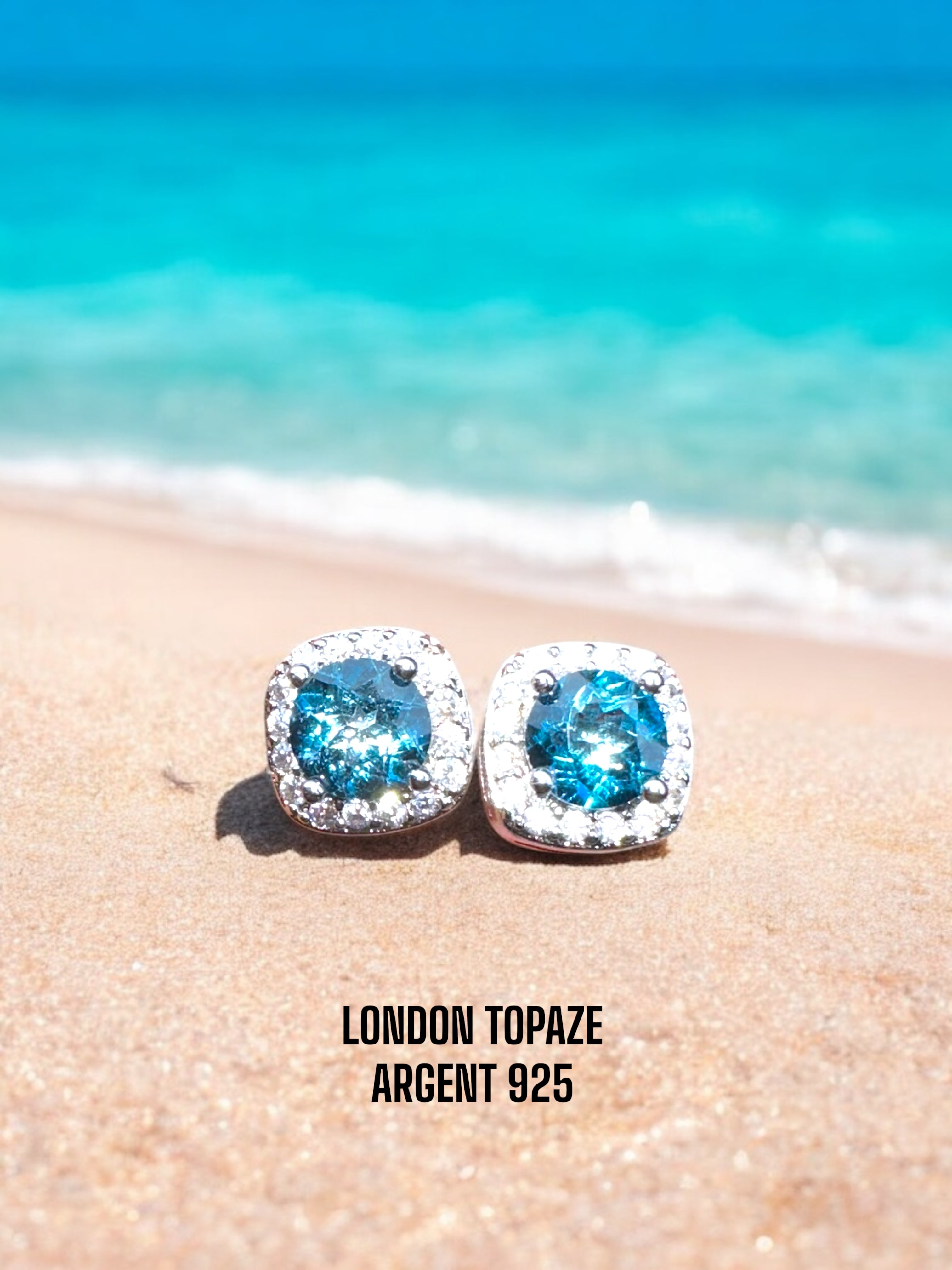 Boucles d’oreilles en London Topaze