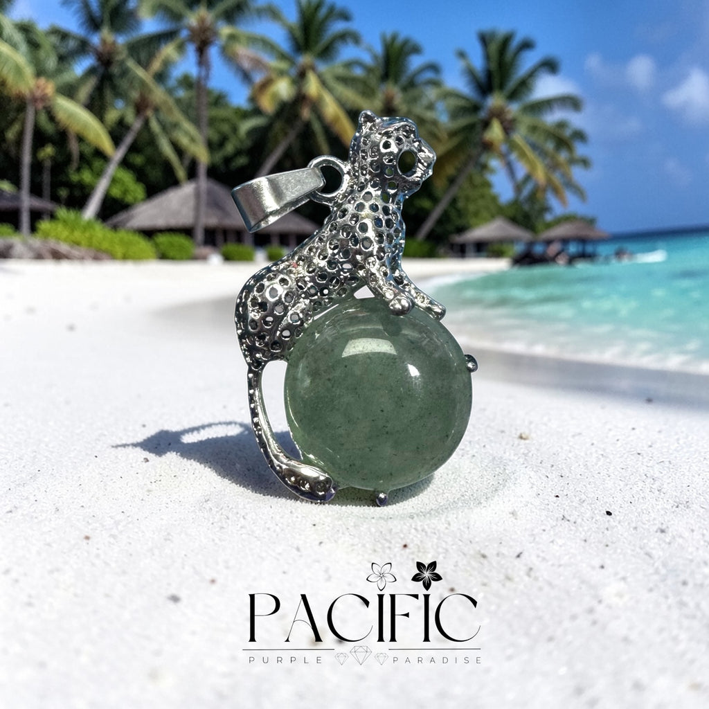 🐆 Pendentif Léopard en pierres naturelles Bijou spirituel