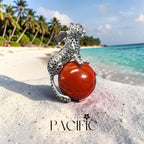 🐆 Pendentif Léopard en pierres naturelles Bijou spirituel
