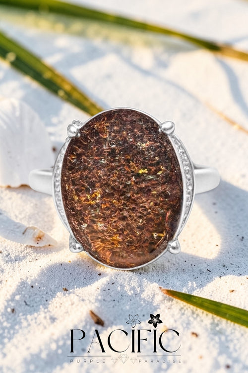 Bague en Garden Quartz naturelle vue de face, sertie en argent 925, bijou énergétique pour clarté et ancrage
