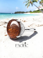 Bague en Garden Quartz naturel sertie en argent 925