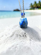Collier lapis lazuli bouteille de parfum facettée 3