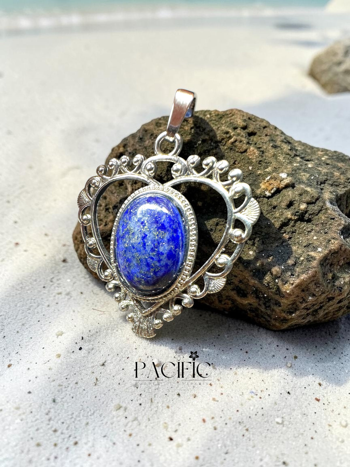 Pendentif lapis lazuli cœur 2