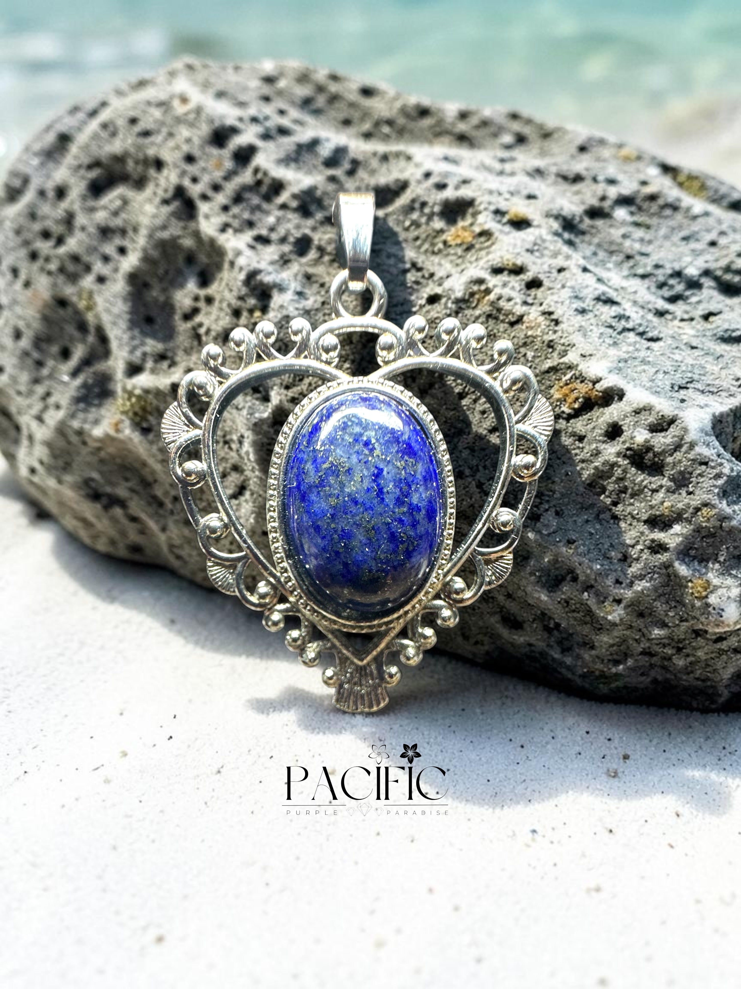 Pendentif lapis lazuli cœur 3