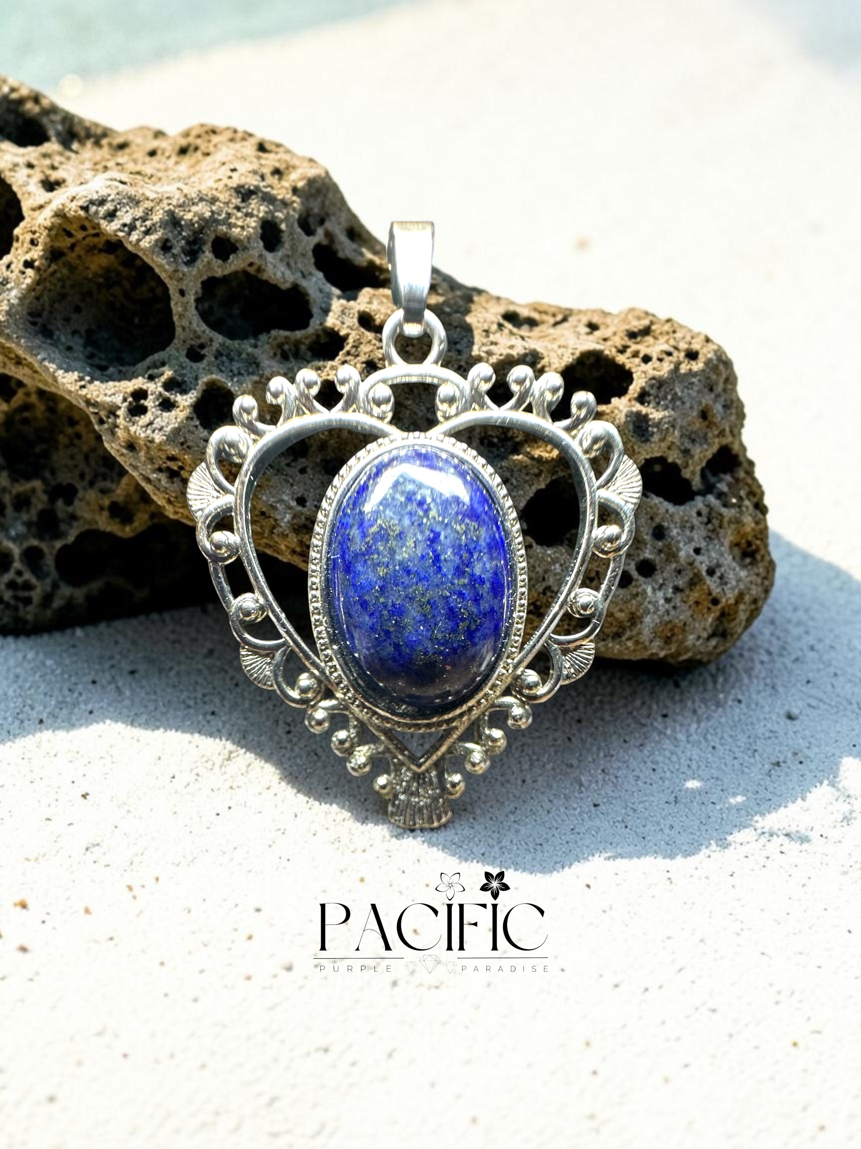 Pendentif lapis lazuli cœur 4