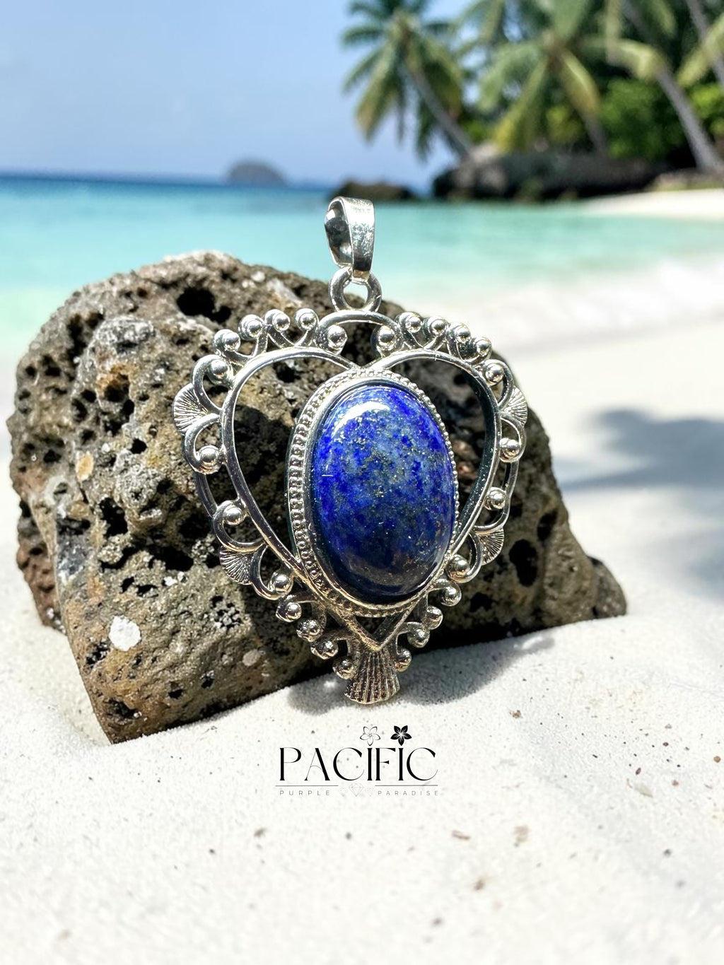 Pendentif lapis lazuli cœur 5