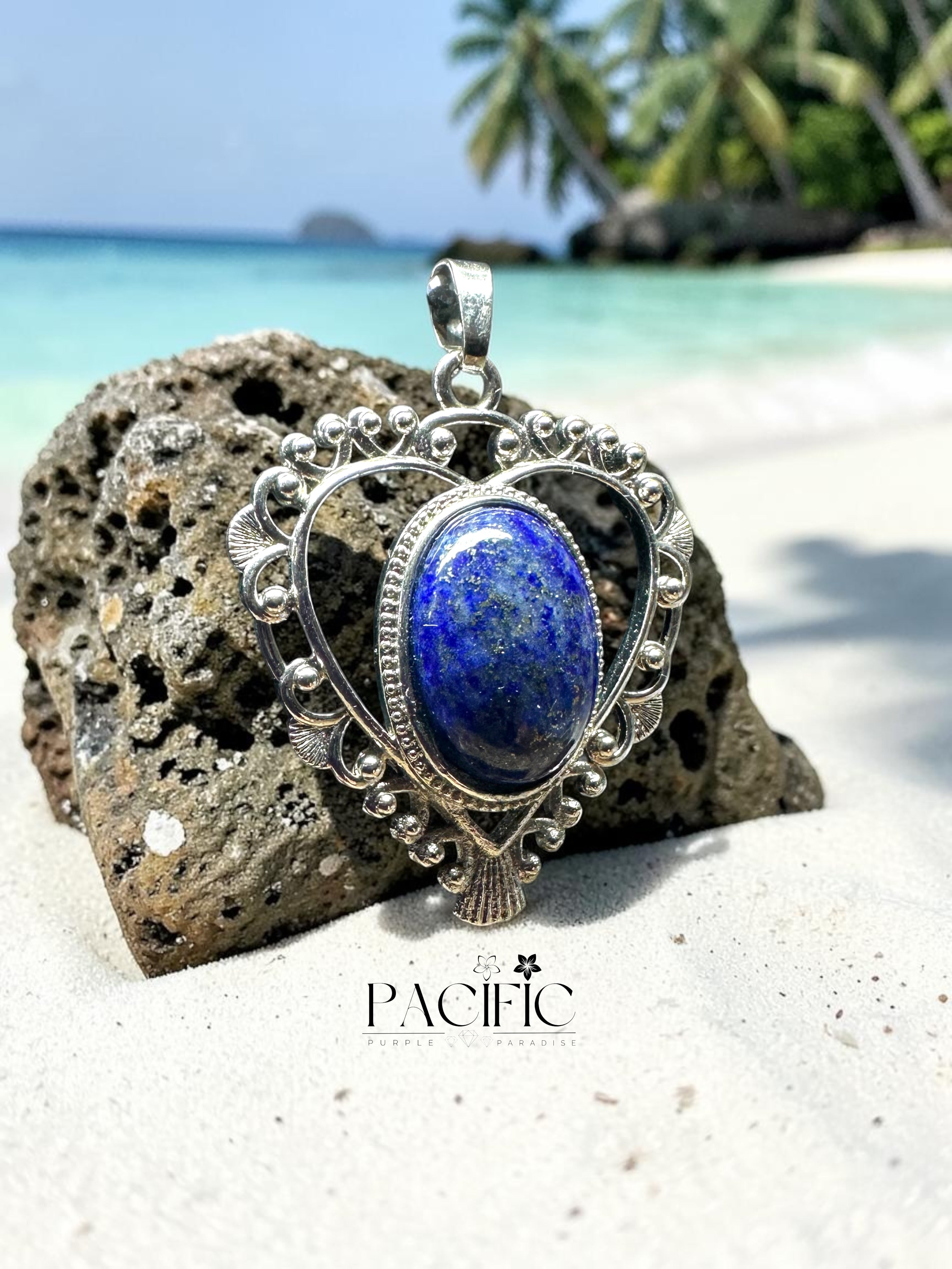 Pendentif lapis lazuli cœur 5