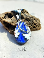 Pendentif lapis lazuli goutte avec papillon 3